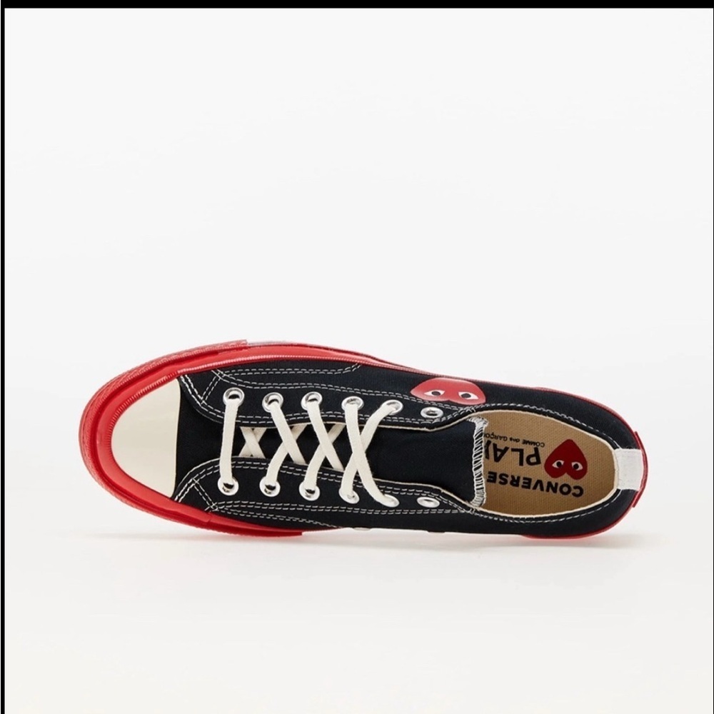 Comme des Garçons PLAY Converse Low Black Red Heart Size 5 NWT Authentic - Picture 3 of 9